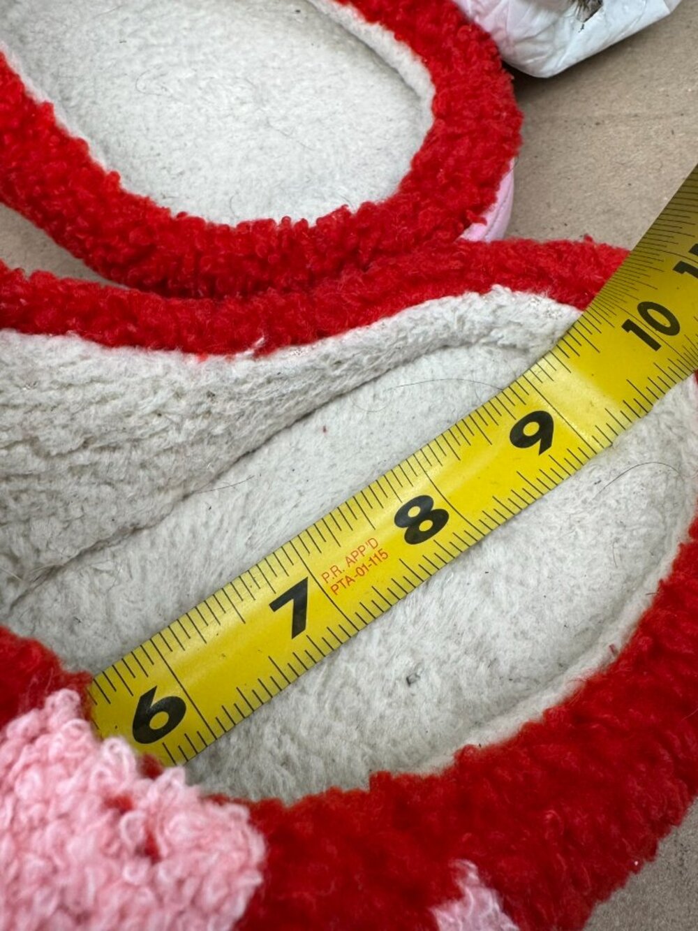 Betsey Johnson Slipper Mules Red Pink Striped Large Satin Bow Cozy 9.5"inch/US 8 - Picture 4 of 6